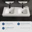 Lavabo de salle de bain double vasque mural 48 "x 18" avec trou pour robinet