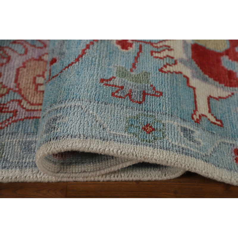 Tapis floral floral ivoire Oushak 9 x 12