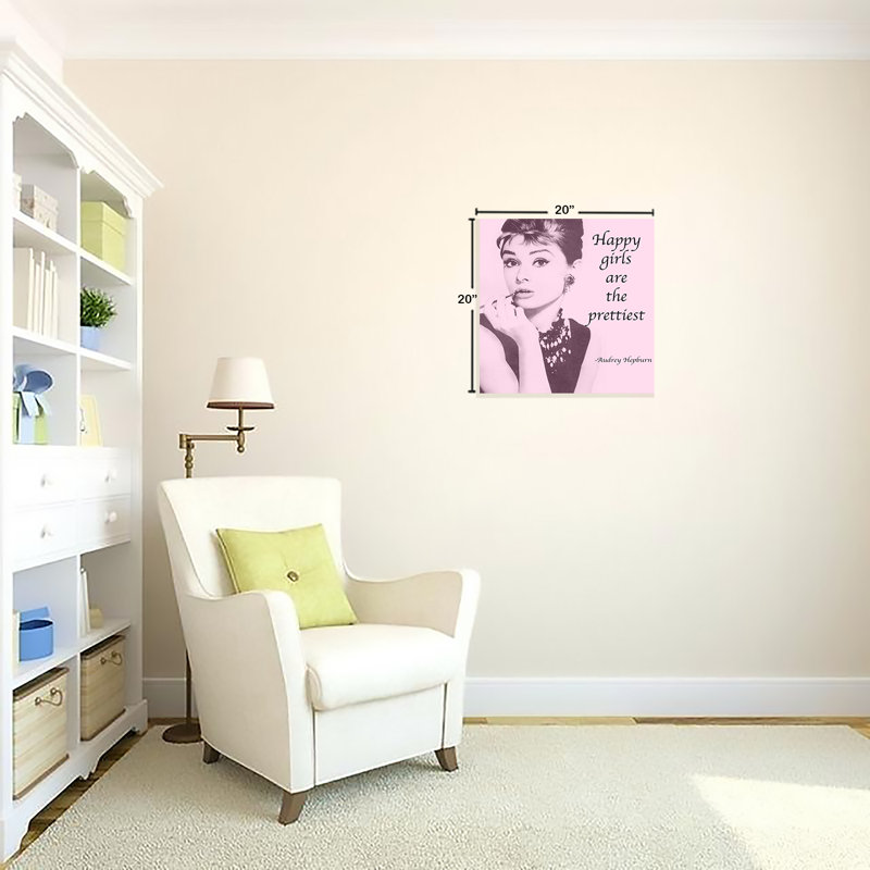 Audrey Hepburn Quote - reproduction d'art graphique encadrée sur toile, H 20 po x l 20 po x P 1,5 po