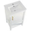 Meuble-lavabo de 20 po avec lavabo, armoire de salle de bain avec porte à fermeture douce, support de rangement et tablette ouverte-122274334