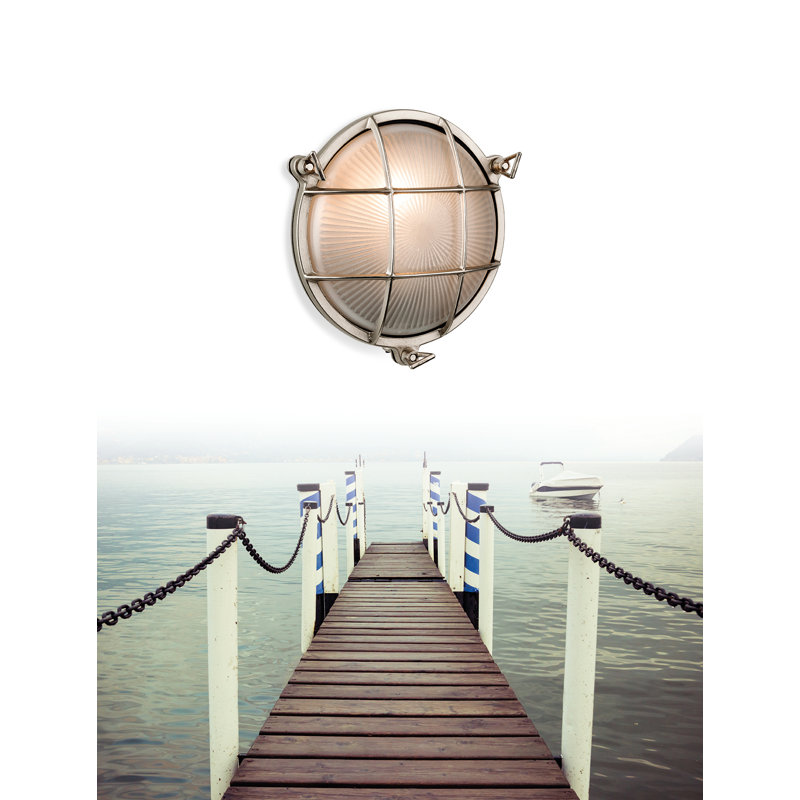 1 Light Outdoor Bulkhead Light, Nickel