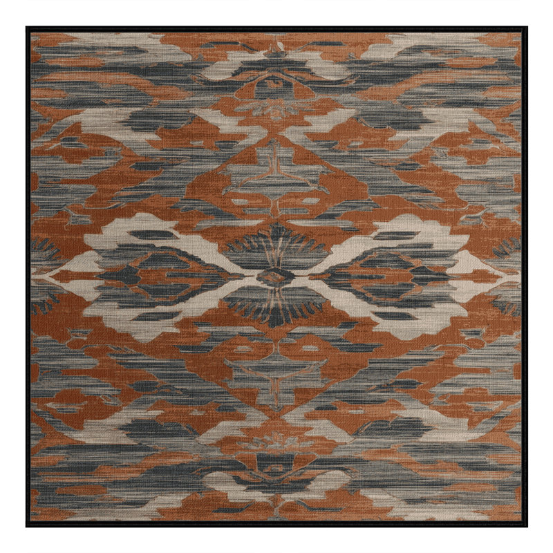 Machine Washable Turkish Brown Area Rug, Square 3'