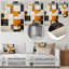 «Cubist Retro Patchwork», reproduction d'art murale abstraite-596068845-596068846