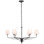 Amalfi 41" Chandelier in Waxed Black with Linen Shades
