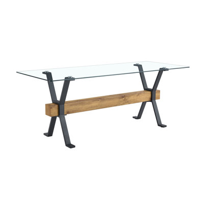Modern Dining Set With Tempered Glass Tabletop, X-shaped Black Metal Legs & Pu Leather Chairs - Sleek And Durable Design