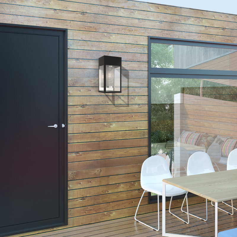Lanterne murale d'extérieur noire Araly, H 16 po x l 8 po x P 8 po