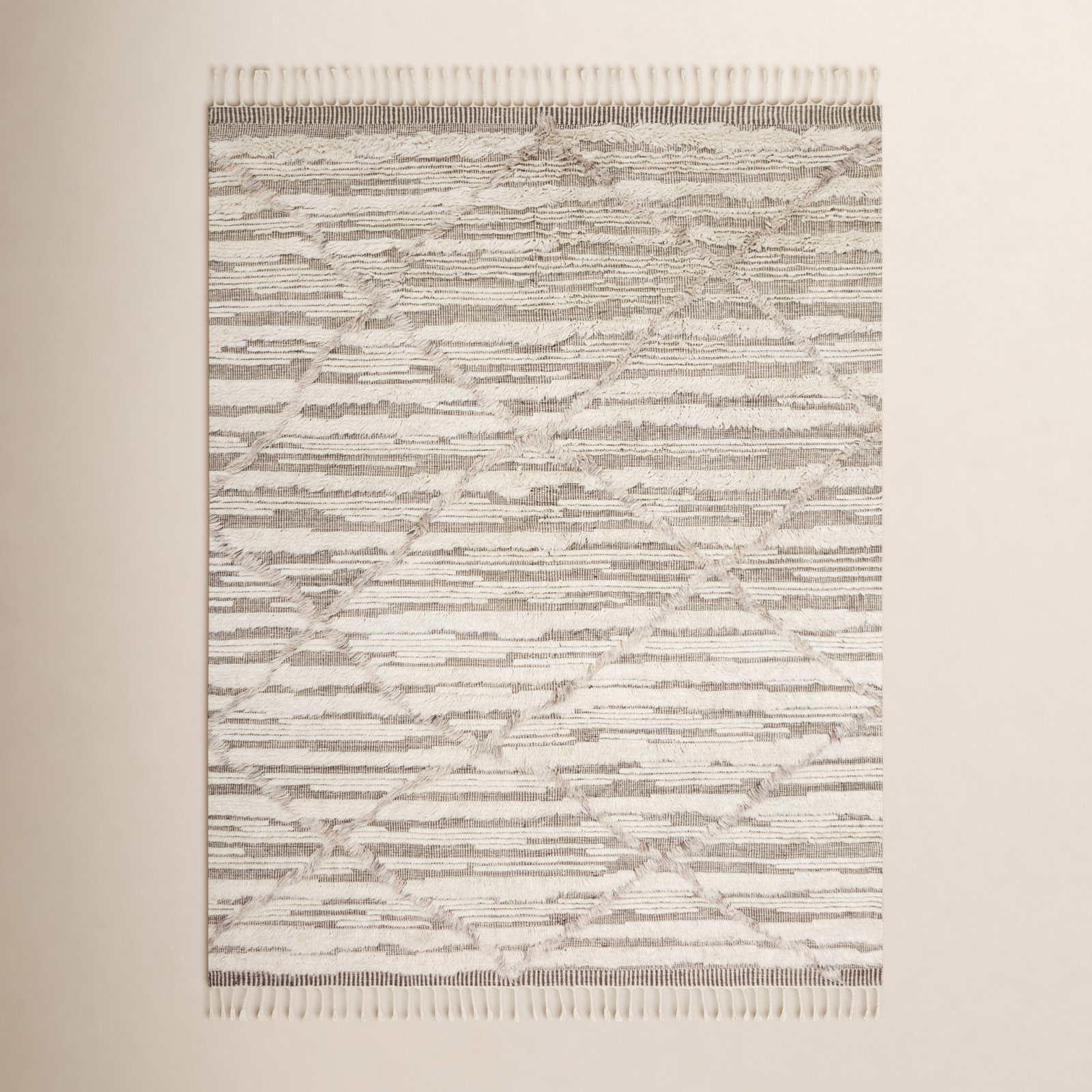Benjamin Ivory Taupe Hand-Knotted Moroccan Rug, Rectangle 8'6" x 11'6"