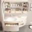 Meuble-lavabo mural 43,31 po en bois d'hévéa massif avec miroir-731477011