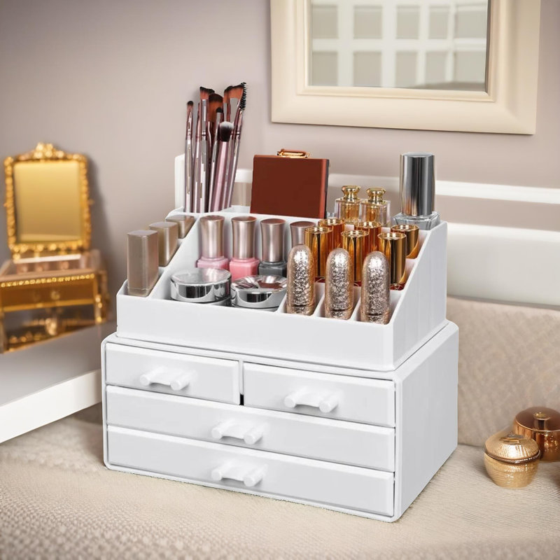 3 Tier Acrylic Make Up Organiser With 4 Drawers
