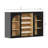Archline Modern Wine Bar Cabinet - Solid Wood Storage with Glass Doors & Built-In Wine Rack, Medium Wood Tone