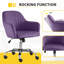 Chaise d'appoint moderne de bureau à domicile avec hauteur de velours réglable et roulettes réglables (PURPIE)