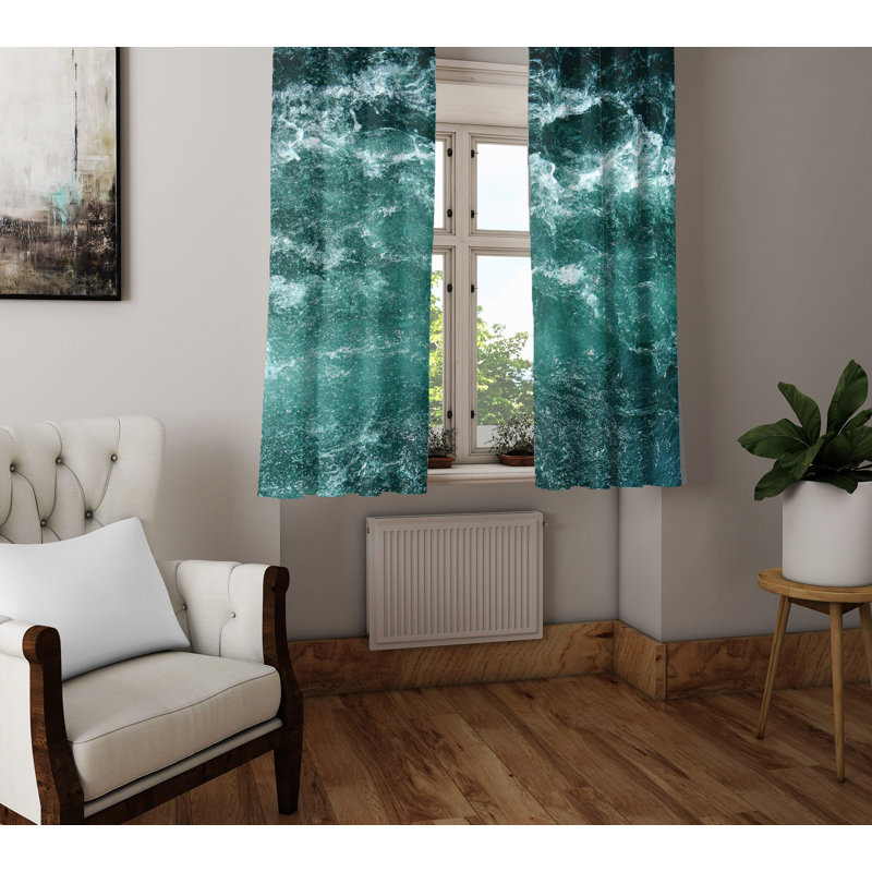 Paire de rideaux semi-transparents Ocean Waves, L 40 po x L 61 po