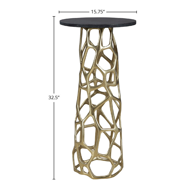 Naiah Aluminum End Table, Gold