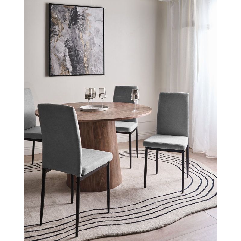 50cm H Fabric Upholstered Upholstered Back Side Chair, Grey