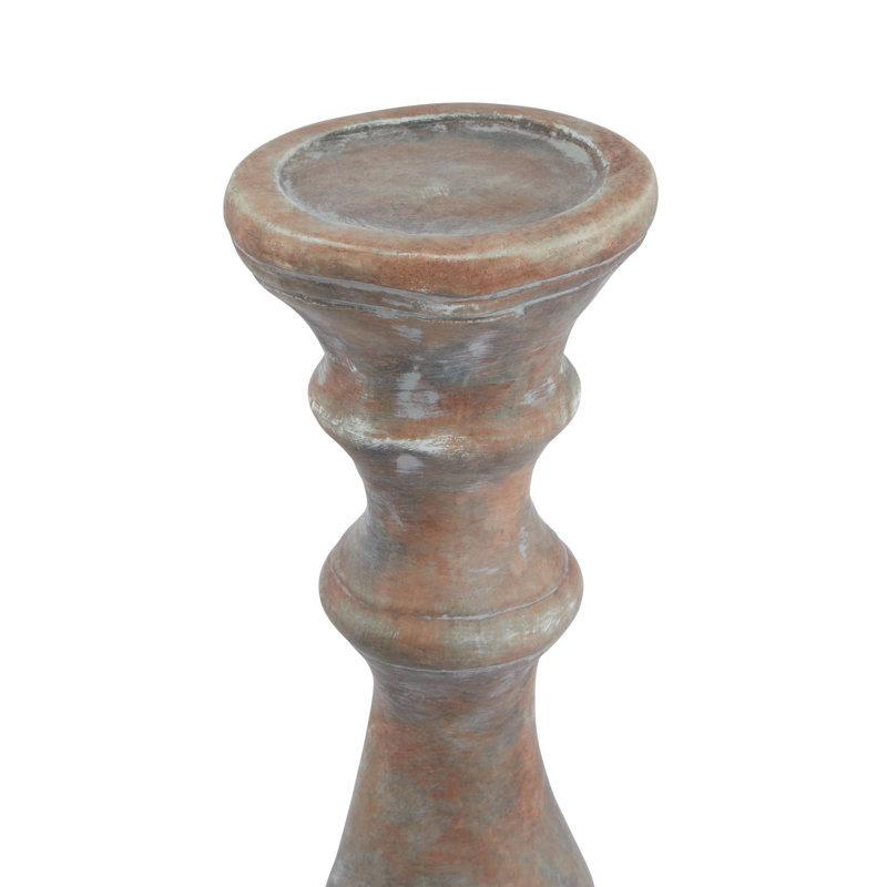 Ceramic Tabletop Pillar, Brown, 40cm H x 12cm W x 12cm D