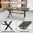 Rectangular Solid Wood Outdoor Dining Table Umbrella Hole , 68.1 " W 35.4 " D