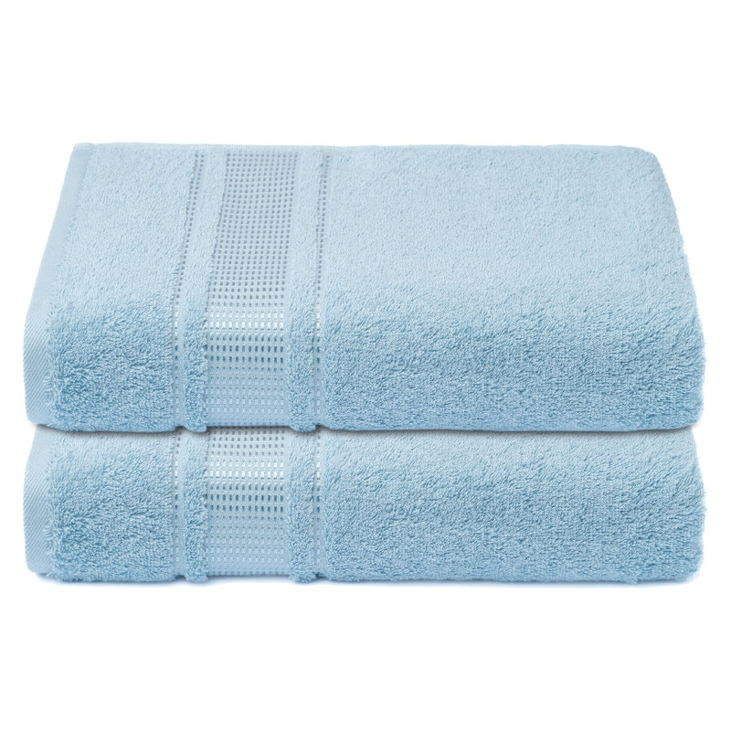 Turkish Cotton Hand Towels, Light Blue