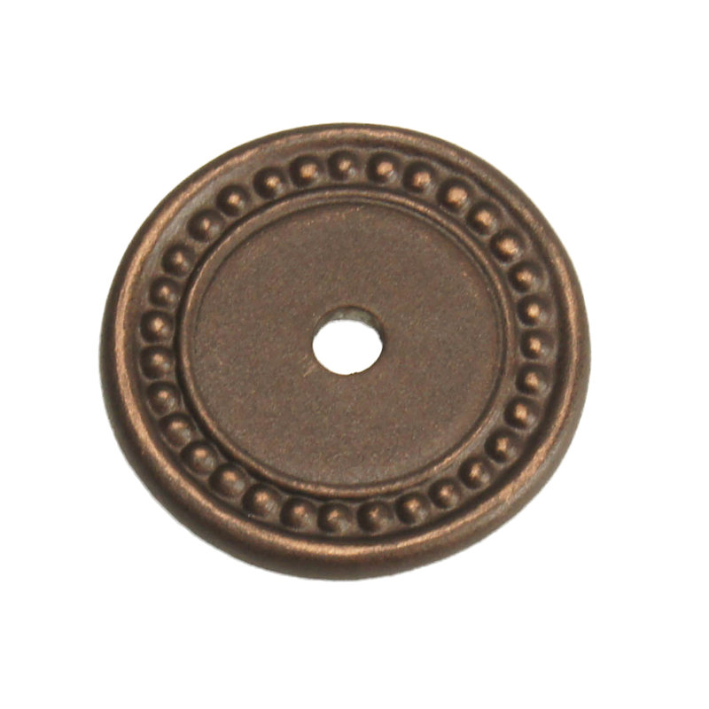 Round beaded escutcheon in Antique Brass, Oil Rubbed Bronze