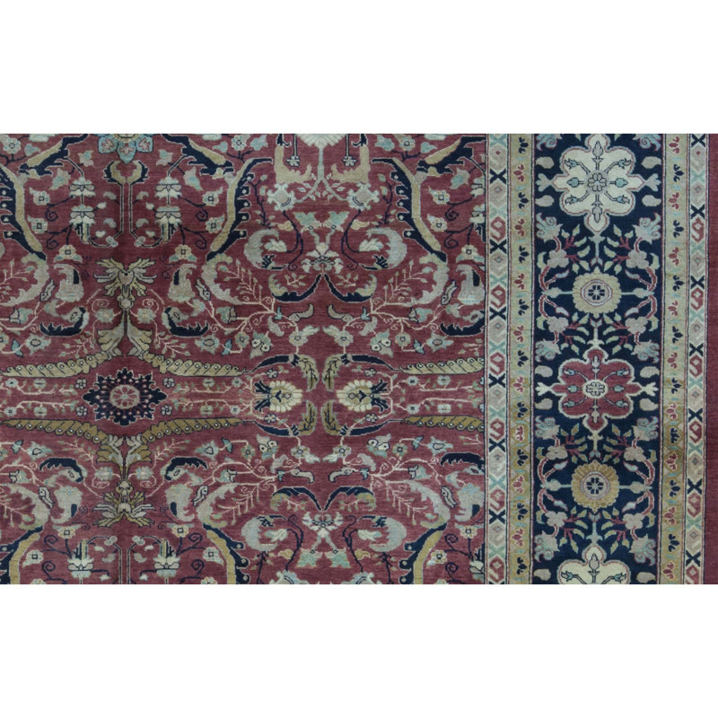 Wool Oriental Area Rug in Rust/Black