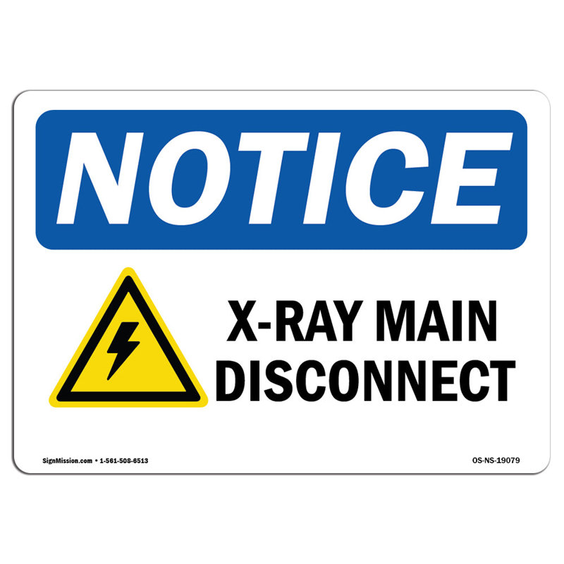 X-Ray Main Disconnect Sign