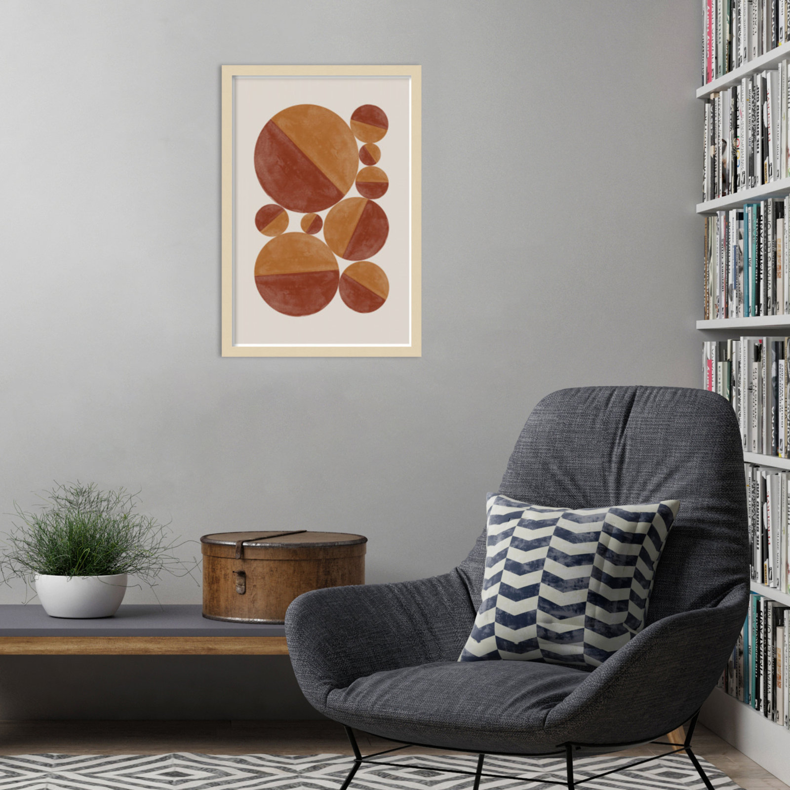 Paley "Burnt Orange Bols" Print, Brown, 25" H x 17" W