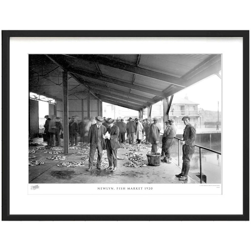 Newlyn, Fish Market 1920 1 Piece Single Picture Frame Wall Art, 60cm H x 80cm W x 2.3cm D