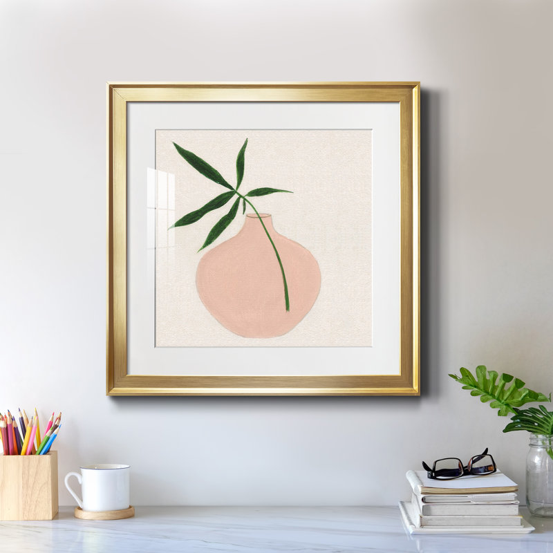 Simple Nature IV - peinture encadrée, Encadrement doré, H 17,5 po x l 17,5 po x P 1,5 po