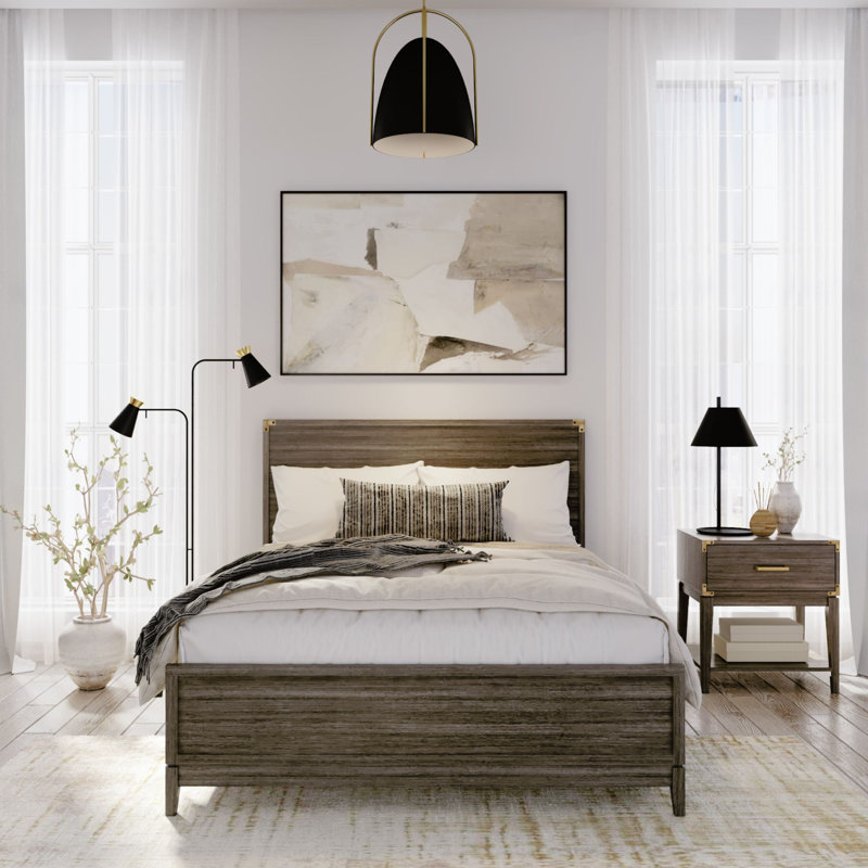 Aydin Solid Wood Platform Bed, Queen, Clay