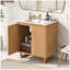 Meuble-lavabo autoportant en bois massif 29,5 po avec lavabo en résine Jadranko-91479726