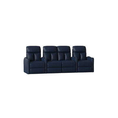 Upholstered Home Theater Seat with Cup Holder