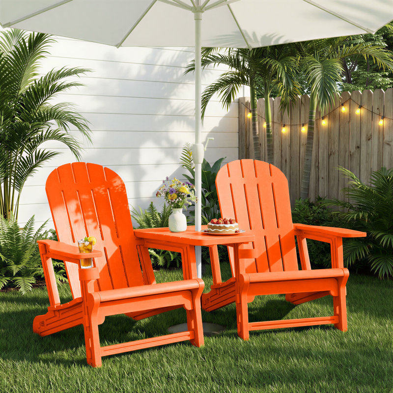 Chaise Adirondack d'extérieur pour 2 personnes, Orange
