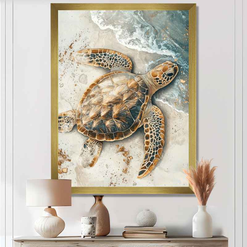 Cohner - animaux, art mural, H 32 po x l 16 po, Reproduction encadrée d'une seule photo, Doré
