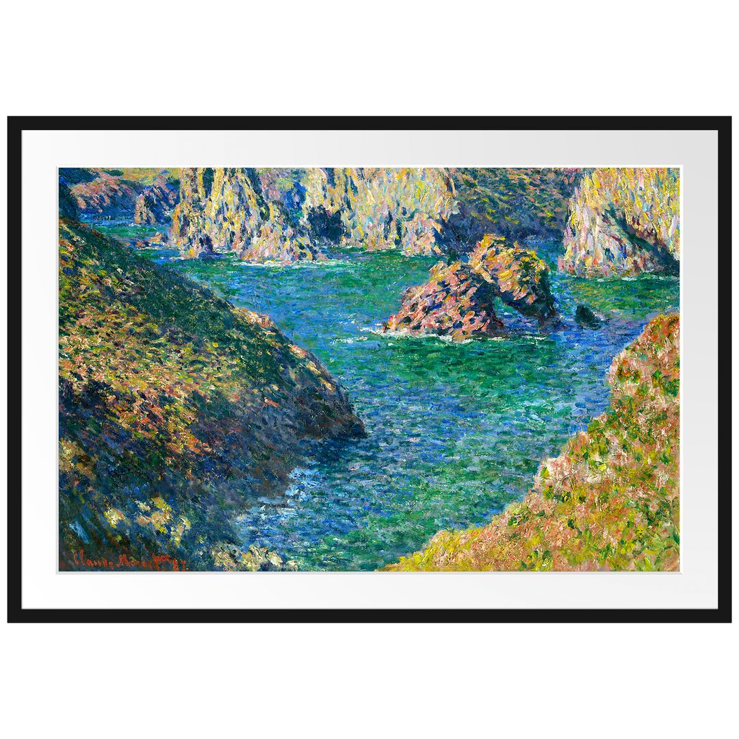 Claude Monet - Port Donnant Belle Ile  - Im Bilderrahmen Mit Galerie-Passepartout