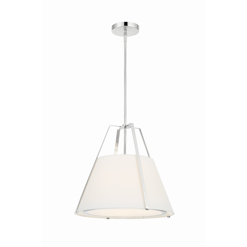 Luminaire suspendu tambour 3 lumières Altman, Nickel poli