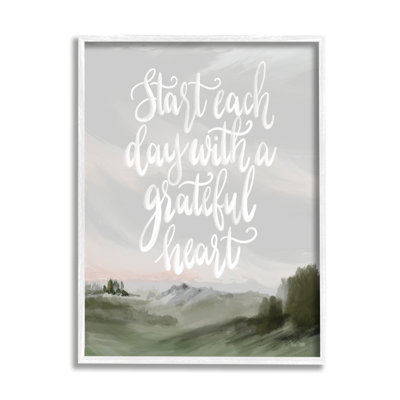 " Start Day with Grateful Heart Countryside Landscape Painting " Graphic Art Print