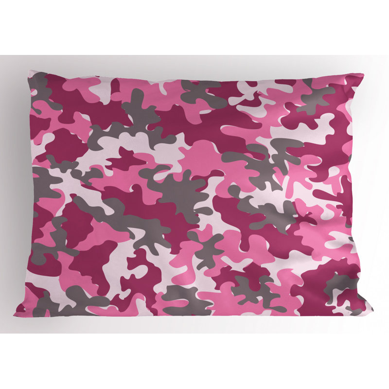 Gray/Pink Polyester Microfiber Piece Sham, Twin
