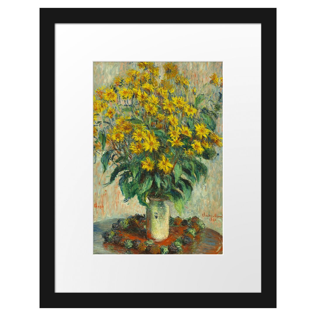 Gerahmter Kunstdruck Jerusalem Artichoke Flowers von Claude Monet