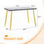 Table de salle à manger rectangulaire avec verre trempé double couche et pieds en métal doré (47,3 po, sièges 4-6)-487316435