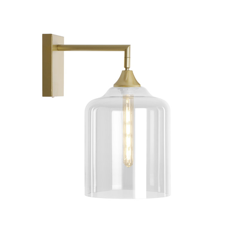 Borica Armed Sconce, Gold, Clear