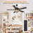 52" Tiffany Ceiling Fan Chandelier With 5 Dual-Blades And Remote Control-580720769