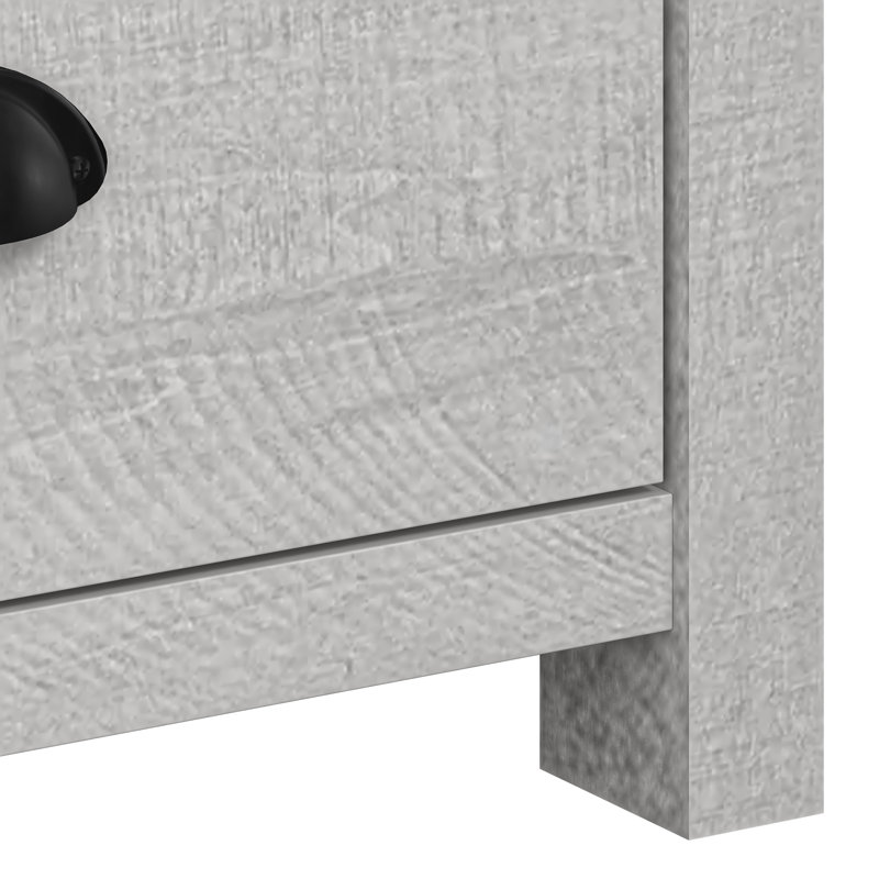 Table de chevet 2 tiroirs Isenbert Crissman, Chêne gris cendré
