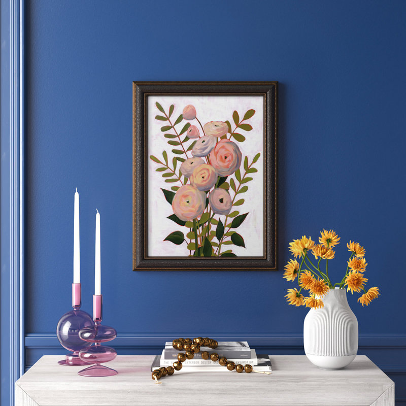Flower Burst I - Toile encadrée de qualité supérieure - prête à être accrochée, H 20 po x l 16 po x P 2,5 po