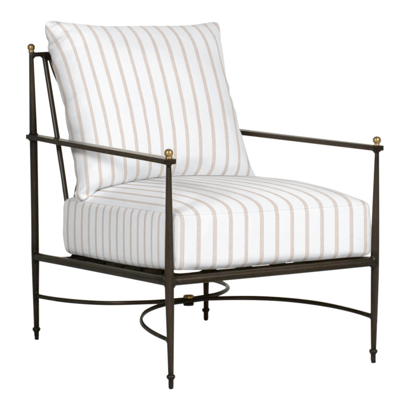 Chaise de patio avec coussins Roma, Pas de soudure, Lin Perigold Mixi