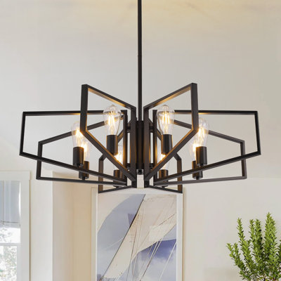8 - Light Dimmable Geometric Chandelier