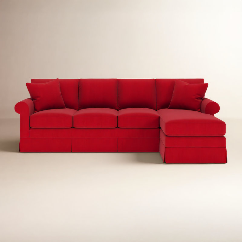 Friedman Sleeper Sectional with Chaise, Right Hand Facing, Bella Otter Performance Velvet