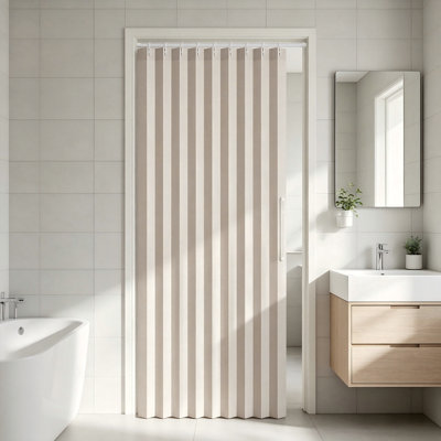 Closet Curtains, Accordion Style Door Curtains For Doorways, Pleated Folding Doors Curtain