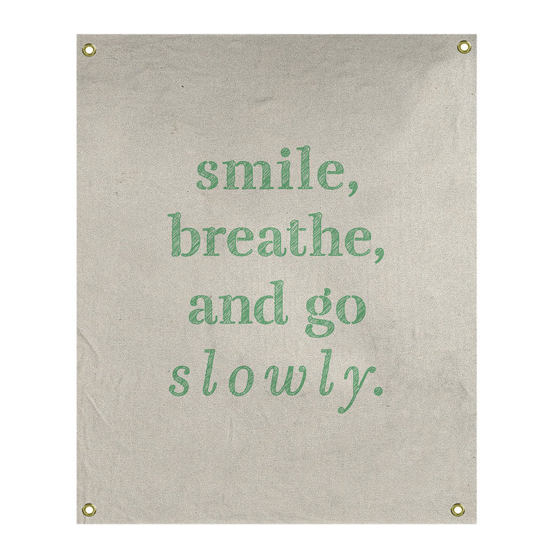 Tapisserie de polyester à quote-main lente, H 80 po x l 59 po, Blanc / Vert