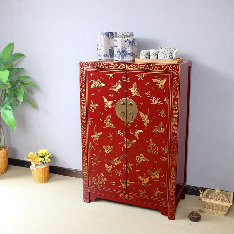 Nouvelle armoire d'entrée de style chinois, Rouge