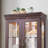 Dark Cherry Wine Cabinet With Sophisticated Illumination System And Adjustable Partition - 71.43 In. High Lighted Living Room Shelf Movable Shelves Color-980814577