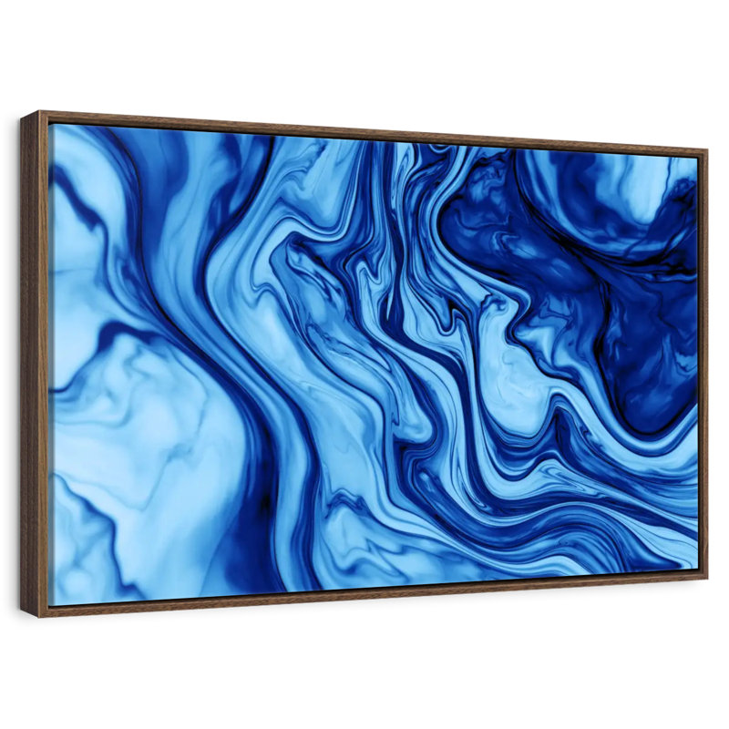 Blue Wave Dynamic Magee, Floating Frame Walnut, 43" X 29"